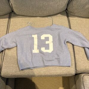 Hollister Blue Sweater with White Number